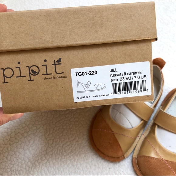 Pipit Caramel Suede Shoes Jill Mini Mary Jane’s 7 - Picture 12 of 13